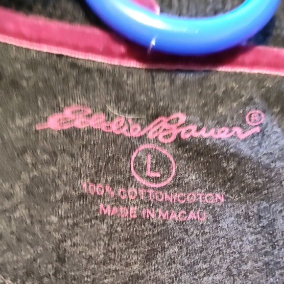 Eddie Bauer Dark Gray and Magenta, Ladies, Large Hoodie Sweatshirt - Picture 3 of 6